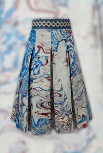 SPECIAL EDITION FRESS Marbled Blue Pleated Skirt