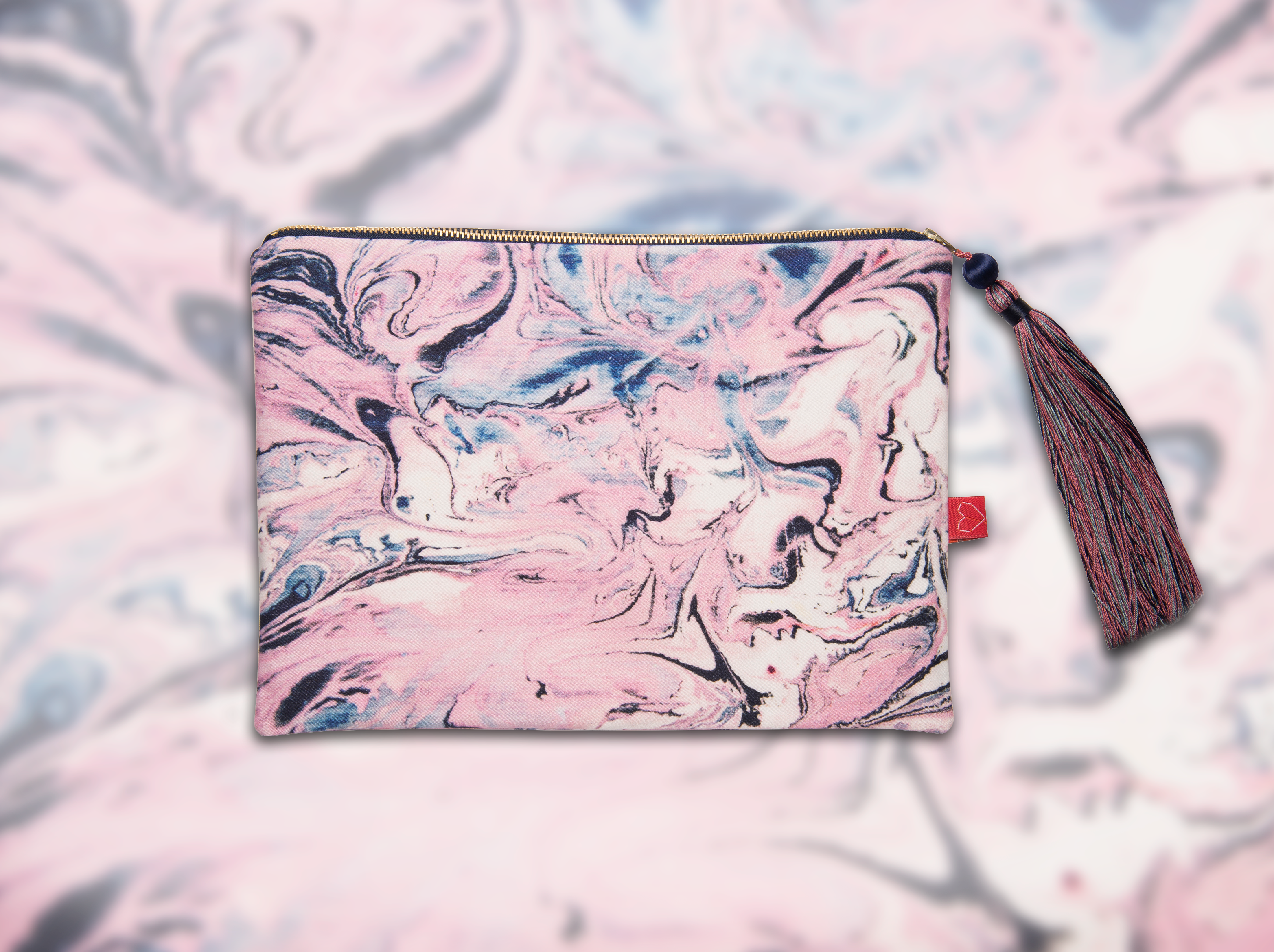 FRESS Marbled Pink Clutch with Trimmings